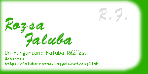 rozsa faluba business card